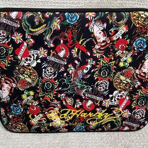 Dead Stock Vintage Ed Hardy by Christian Audigier Tattoo Print Laptop Sleeve Bag